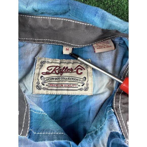 Western Rafter C Pearl Snap Paisley Plaid Shirt - Picture 3 of 6